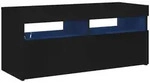 vidaXL Lowboard, Schwarz, Holz, Strukturbuche, 1 F&auml;cher, Rechteckig, 90x40x35...