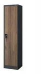Jan Nowak Aktenschrank, Anthrazit, Braun, Metall, 45x185x40 cm, Arbeitszimmer,