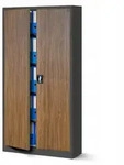 Jan Nowak Aktenschrank, Anthrazit, Braun, Metall, 90x195x40 cm, Arbeitszimmer,