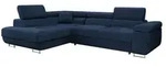 Mirjan24 Ecksofa, Blau, Textil, 5-Sitzer, links montierbar, L-Form,Rechteckig,