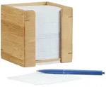 Relaxdays Zettelbox, Hellbraun, Holz, Papier, 10.5x10.5x10.5 cm, Arbeitszimmer,