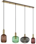 Globo H&auml;ngeleuchte, Gr&uuml;n, Brombeere, Messing, Cappuccino, Metall, Glas, 30x120x115