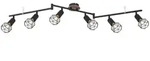 Globo Strahler, Braun, Schwarz, Holz, Metall, 10x24.5x116 cm, CE, verstellbare Arme,