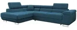 Mirjan24 Ecksofa, Blau, Textil, 5-Sitzer, links montierbar, L-Form,Rechteckig,