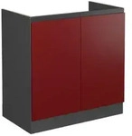 Vicco Sp&uuml;lenunterschrank, Rot, Anthrazit, Holzwerkstoff, 1 F&auml;cher, Rechteckig,