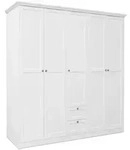 P & B Dreht&uuml;renschrank, Wei&szlig;, Holzwerkstoff, 6 F&auml;cher, 2 Schublade(n) Schubladen,