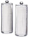 Relaxdays Wattepadspender, Transparent, Kunststoff, 7x20x7 cm, Badaccessoires,