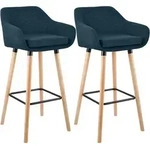CLP Barhocker, Blau, Holz, 55x99x46 cm, Esszimmer, Barm&ouml;bel, Barhocker