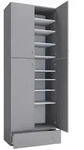 Mid.you Schuhschrank, Grau, Kunststoff, 7 F&auml;cher, 70x200x39 cm, Garderobe,