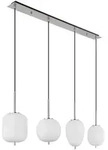 Globo H&auml;ngeleuchte Blacky I, Opal, Schwarz, Nickel, Metall, Kunststoff, Glas,