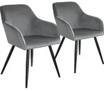 tectake Esszimmerstuhl, Grau, Schwarz, Textil, 58x82x62 cm, Esszimmer, St&uuml;hle,