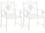CLP Gartenstuhl, Wei&szlig;, Metall, 62x94x53 cm, Gartenm&ouml;bel, Gartenst&uuml;hle,