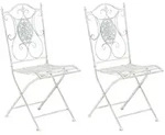 CLP Gartenklappstuhl, Wei&szlig;, Wei&szlig;, Metall, 42x91x49 cm, Gartenm&ouml;bel,...