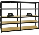 Proregal Schwerlastregal, Schwarz, Metall, Rechteckig, 240x180x60 cm, Freizeit,