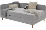 home24 Liege, Hellgrau, Holz, Esche, 120x200 cm, Reach, Wohnzimmer, Sessel,