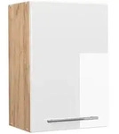 Vicco H&auml;ngeschrank, Wei&szlig; Hochglanz, Honigeiche, Holzwerkstoff, 2 F&auml;cher,