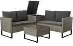 Juskys Loungegarnitur, Grau, Kunststoff, 4, Loungem&ouml;bel, Gartenlounge-Sets