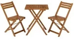 Juskys Balkonm&ouml;bel-Set, Braun, Holz, 3, Gartenm&ouml;bel, Gartenm&ouml;bel-Sets