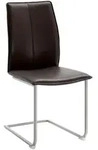 Dieter Knoll Schwingstuhl, Edelstahl, Dunkelbraun, Metall, Leder, Echtleder,