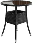 Juskys Gartentisch, Schwarz, Kunststoff, 60x73x60 cm, Gartenm&ouml;bel,...
