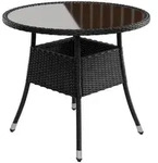 Juskys Gartentisch, Schwarz, Kunststoff, 80x73x80 cm, Gartenm&ouml;bel,...