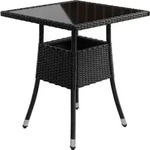 Juskys Gartentisch, Schwarz, Kunststoff, 60x73x60 cm, Gartenm&ouml;bel, Gartentische,