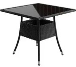 Juskys Gartentisch, Schwarz, Kunststoff, 80x73x80 cm, Gartenm&ouml;bel,...