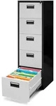 Jan Nowak Aktenschrank, Wei&szlig;, Anthrazit, Metall, 46x162x62 cm, Arbeitszimmer,