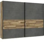 Ti'me Schwebet&uuml;renschrank, Eiche, Dunkelgrau, Metall, Kunststoff,...
