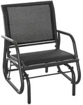 Outsunny Schaukelstuhl, Schwarz, Metall, 66x85x70 cm, Gartenm&ouml;bel, Liegest&uuml;hle