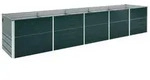 vidaXL Garten-Hochbeet, Gr&uuml;n, Metall, Rechteckig, 400x77x80 cm, Gartenzubeh&ouml;r,