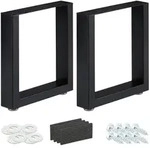 Relaxdays Tischkufen, Schwarz, Metall, 40x43x8 cm, Esszimmer, Tische, Esstische,