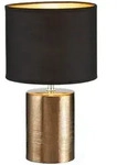 Fischer & Honsel Tischleuchte Bronze, Schwarz, Gold, Textil, 14x35x14 cm,