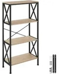 tectake Regal, Natur, Holzwerkstoff, Beton Optik, Rechteckig, 31.5x133.5x61.5 cm,