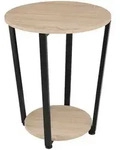tectake Beistelltisch, Natur, Holz, Beton Optik, 50x62.5x50 cm, Wohnzimmer,