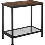 tectake Beistelltisch, Rost, Holz, Beton Optik, 30.5x60.5x60 cm, Wohnzimmer,