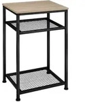 tectake Beistelltisch, Natur, Holz, Beton Optik, 45.5x75.5x36 cm, Wohnzimmer,