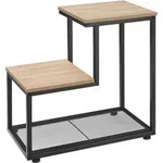 tectake Beistelltisch, Natur, Holz, Beton Optik, 35.5x60.5x60.5 cm, Wohnzimmer,