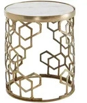 Mid.you Beistelltisch, Gold, Metall, rund, rund, 46x55x46 cm, Wohnzimmer,