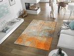 wash+dry Flachwebeteppich Rustic, Grau, Orange, Textil, Graphik, rechteckig, 140x200