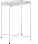 tectake Beistelltisch, Wei&szlig;, Metall, Beton Optik, 45.5x53x45.5 cm, Wohnzimmer,