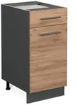 Vicco K&uuml;chenunterschrank, Honigeiche, Anthrazit, Holzwerkstoff, 3 F&auml;cher, 1