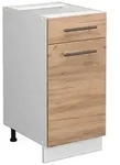 Vicco K&uuml;chenunterschrank, Honigeiche, Wei&szlig;, Holzwerkstoff, 1 F&auml;cher, 1...