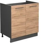 Vicco Sp&uuml;lenunterschrank, Honigeiche, Anthrazit, Holzwerkstoff, 1 F&auml;cher,