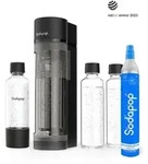 Sodapop Wassersprudler Logan, Schwarz, Kunststoff, Glas, 11.2x42.6x18.8 cm, Lfgb, FSC