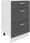 Mid.you K&uuml;chenunterschrank, Wei&szlig;, Holzwerkstoff, 3 Schublade(n) Schubladen,