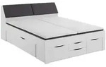 Boxxx Stauraumbett, Wei&szlig;, Holzwerkstoff, 6 Schublade(n) Schubladen, 180x200 cm,