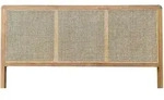 Livetastic Kopfteil, Natur, Holz, Rattan, Teakholz, massiv, 220x120x4 cm,