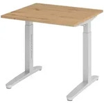 b&uuml;m&ouml; Schreibtisch, Wildeiche, Silber, Holzwerkstoff, Nachbildung,Eiche,