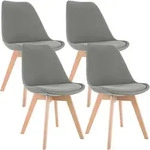 CLP Stuhl, Hellgrau, Holz, 49x83x50 cm, Esszimmer, St&uuml;hle, Esszimmerst&uuml;hle,